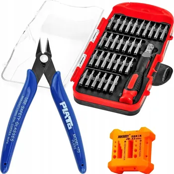 Bit 31dílná SADA BITŮ, BITY, DRŽÁK, KLEŠTĚ, MAGNETIZÉR