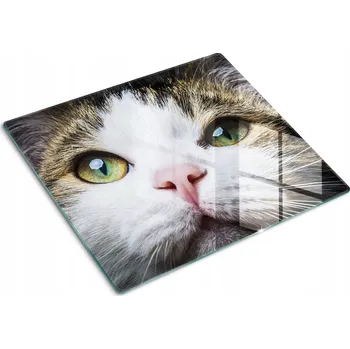 Obraz Dekorativní deska Tvrzené Sklo na krájení Zelené kočičí oči 60x52 cm