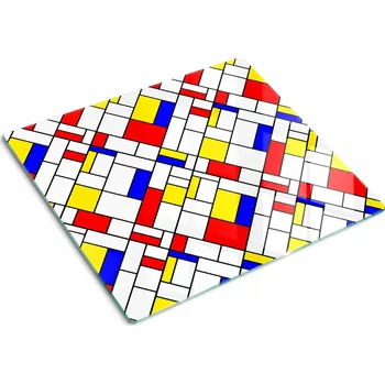 Obraz Skleněná kuchyňská deska na krájení s ozdobnou grafikou Abstrakce 60x52 cm