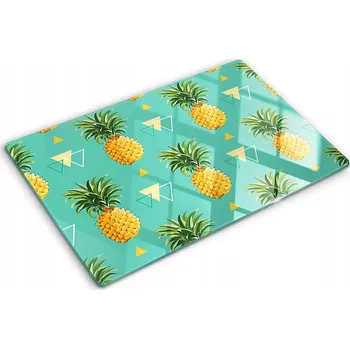 Obraz Odolná a stylová kuchyňská deska z tvrzeného skla s motivem ananasu 80x52 cm