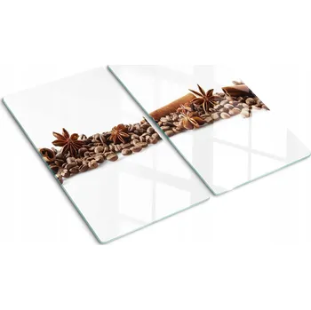 Obraz Multifunkční Dekorativní Skleněné Desky Zrnková káva a skořice 2x30x52 cm