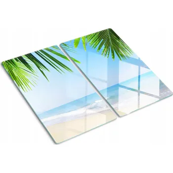 Obraz Skleněné kuchyňské desky na krájení s grafikou Tropická pláž 2x30x52 cm