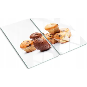 Obraz Skleněné kuchyňské desky na krájení s ozdobnou grafikou Muffiny 2x30x52 cm