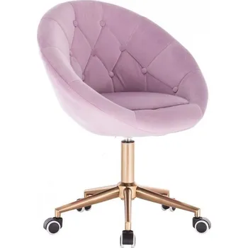 LuxuryForm DESIGN Kosmetické křeslo VERA VELUR na zlaté podstavě s kolečky - levandule