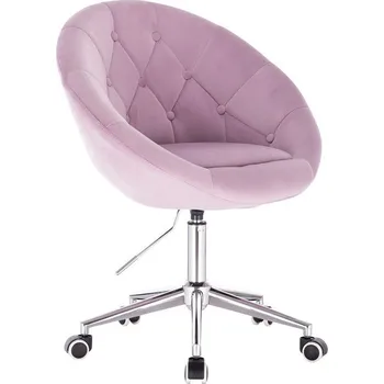 LuxuryForm DESIGN Kosmetické křeslo VERA VELUR na stříbrné podstavě s kolečky - levandule