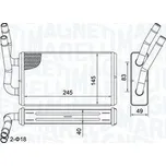 Výměník tepla, vnitřní vytápění MAGNETI MARELLI 350218450000