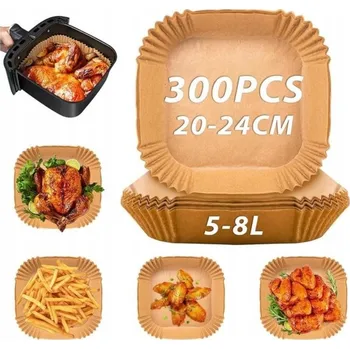 Obraz PAPÍR NA PEČENÍ VLOŽKY DO FRITÉZY AIRFRYER DVOUKOMOROVÉ 100KS