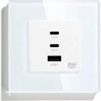 Elektrická zásuvka Nástěnná USB zásuvka BSEED bílá