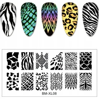 Přípravek na nehty Šablona / Destička na nehty pro zdobení nehtů - BM-XL08