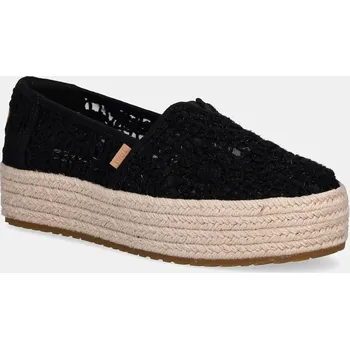 Dámské polobotky Espadrilky Toms CROCHET LACE černá barva, na platformě, 10021913 99X, EUR 39