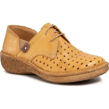 Dámské polobotky Dámské kožené perforované polobotky Comfortabel 951095 žluté