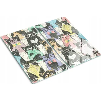 Obraz Dekorativní skleněné kuchyňské desky na krájení Kočky v brýlích 2x30x52 cm