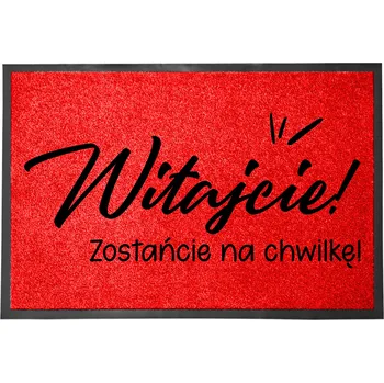 VCHODOVÁ ROHOŽKA ČERVENÁ 40X60 CM - DOMOV, STYLOVÝ POTISK, VTIPNÁ DEKORACE