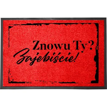 VCHODOVÁ ROHOŽKA ČERVENÁ 40X60 CM - STYLOVÁ DEKORACE DOMU S VTIPNÝM POTISKEM