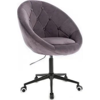 LuxuryForm DESIGN Kosmetické křeslo VERA VELUR na černé podstavě s kolečky - tmavě šedé