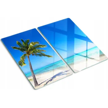 Obraz Dekorativní Skleněné Desky na Krájení a Servírování Pláž Tropická 2x30x52 cm