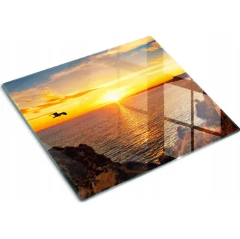 Obraz Dekorativní skleněná deska na krájení Západ slunce nad mořem 60x52 cm