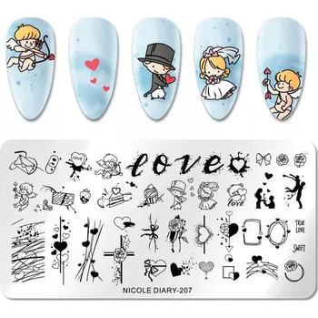 Šablona / Destička na nehty pro zdobení nehtů NicoleDiary-207