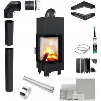 Krbová vložka Krbová vložka KRATKI MBN Pravá 10 kW fi 200 Sada pro montáž nástavby