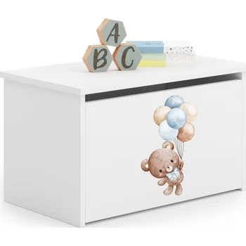 Úložný box Truhla, kufr, box na hračky DARIA bílá sweet bear