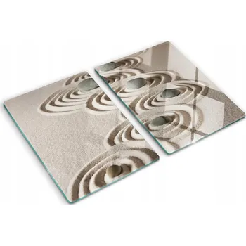 Obraz Tvrzené Skleněné Kuchyňské Desky s Grafikou Zen Kameny a Písek 2x40x52 cm