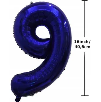 Balónek Fóliový balónek ČÍSLICE 9 Narozeninová oslava Party 16 palců Tmavě modrý