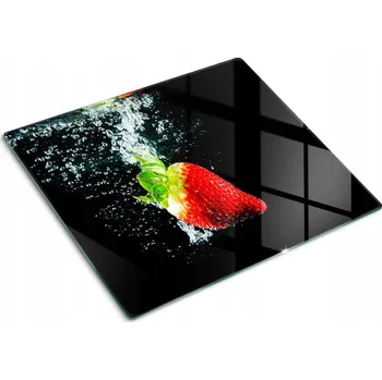 Obraz Skleněná deska na sporák Jahoda pod vodou 60x52