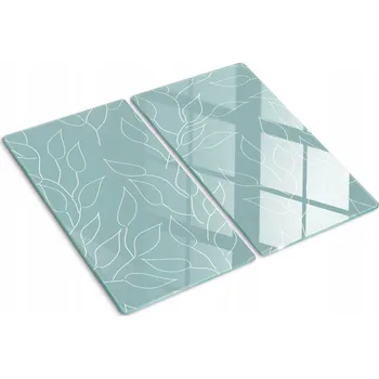 Obraz Dekorativní kuchyňská deska z Tvrzené Sklo na krájení, motiv listů, 60x52 cm