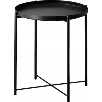 Konferenční stolek Konferenční stolek kulatý s podnosem IKEA GLADOM 45x45x53 cm černý kov