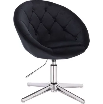 LuxuryForm DESIGN Kosmetické křeslo VERA VELUR na stříbrném kříži - černé