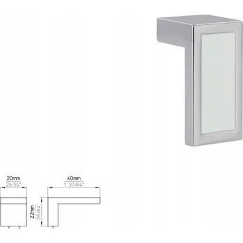 Nábytkové kování Nábytková úchytka SIRO 2013-39ZN1ZN61 chrom lesklý, bílá