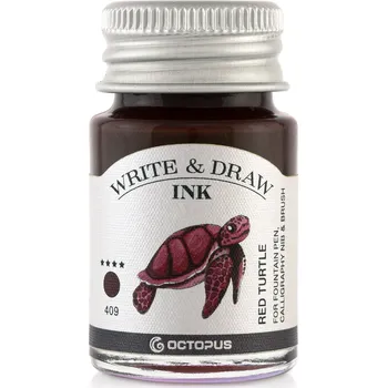 Octopus voděodolný inkoust na malování i psaní, červená želva Objem: 10 ml
