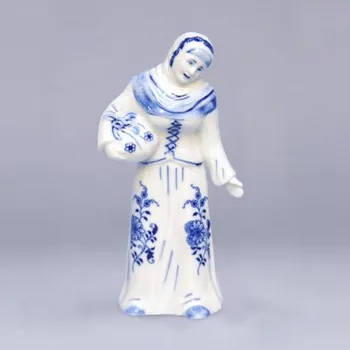 Figurína Cibulák Stařenka s uzlíkem 9,0 x 6,5 x 16,4 cm 0,190g Originál Český porcelán Dubí