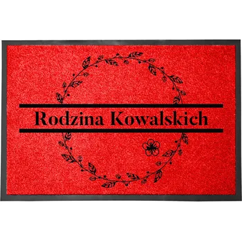 Rohožka ČERVENÁ ROHOŽKA 40X60 S TVÝMI INICIÁLAMI - PERSONALIZOVANÁ DO BYTU / DOMU - HIT