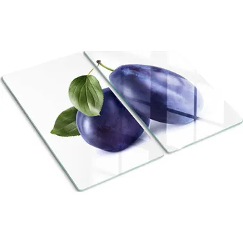 Obraz Kuchyňské Multifunkční Ozdobné Desky Tvrzené Sklo Švestky 2x30x52 cm