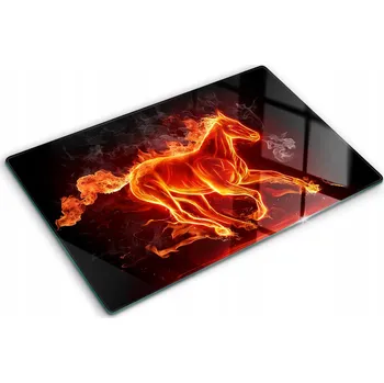Obraz Kuchyňská Multifunkční Dekorativní Deska Tvrzené Sklo Kůň v plamenech 80x52 cm