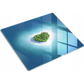 Obraz Deska Tvrzené Sklo S Ozdobným Vzorem Ostrov ve tvaru srdce 60x52 cm