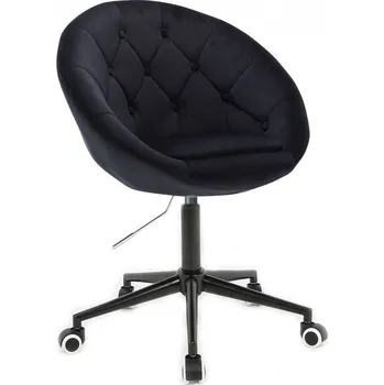 LuxuryForm DESIGN Kosmetické křeslo VERA VELUR na černé podstavě s kolečky - černé