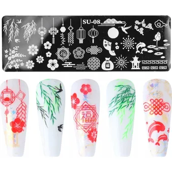 Přípravek na nehty Šablona Destička pro Razítka na Zdobení Nehtů SU-08