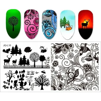 Přípravek na nehty Šablona / Destička na nehty pro zdobení nehtů JQ-L16
