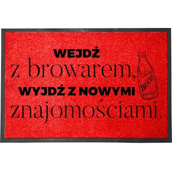 Rohožka VCHODOVÁ ROHOŽKA ČERVENÁ 40X60 CM - STYLOVÝ DESIGN S VTIPNÝM POTISKEM - DEKORACE PRO DŮM