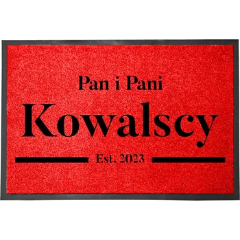 Rohožka ČERVENÁ ROHOŽKA 40X60 S TVÝMI INICIÁLAMI - DOMOV, INTERIÉR, PERSONALIZOVANÁ - HIT