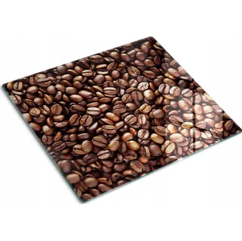 Obraz Ozdobná skleněná kuchyňská deska na krájení s grafikou kávových zrn 60x52 cm