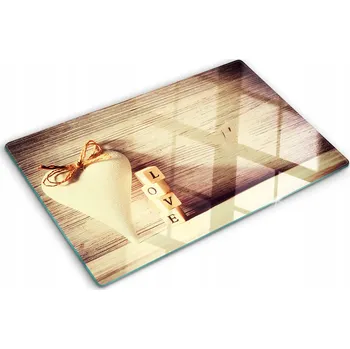 Obraz Kuchyňská Multifunkční Ozdobná Deska z Tvrzeného Skla Láska 80x52 cm