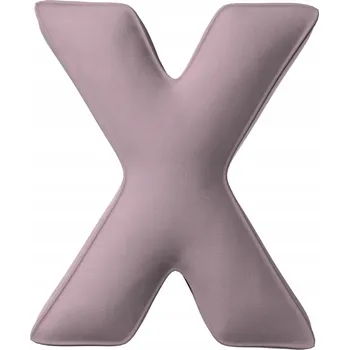 Polštář Polštář velurový písmeno X, 40 cm VELKÝ, růžový