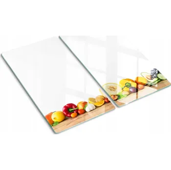 Obraz Skleněné kuchyňské desky na servírování s grafikou Ovoce a zelenina 2x30x52 cm