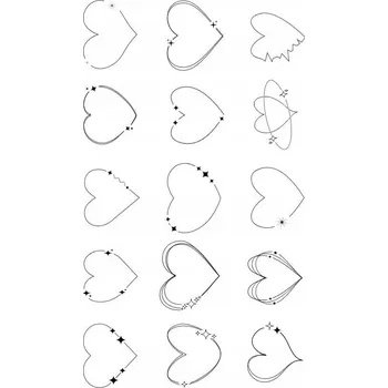 Odstranitelné tetování Dočasné minimalistické tetování srdíčka VALENTÝN Den svatého Valentýna Arch A4
