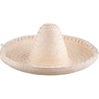 Karnevalový doplněk Funny Fashion Mexické sombrero přírodní 50 cm