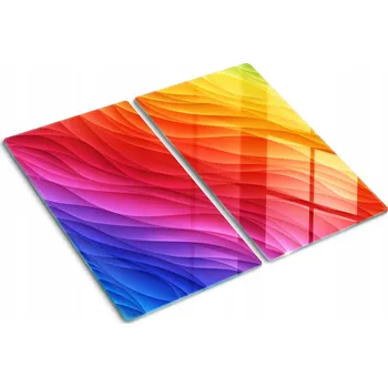 Obraz Kuchyňské Multifunkční Dekorativní Skleněné Desky Barevné vlny 2x30x52 cm