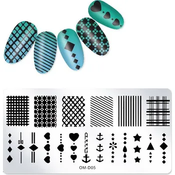 Přípravek na nehty Šablona / Destička na nehty pro zdobení nehtů - OM-D05